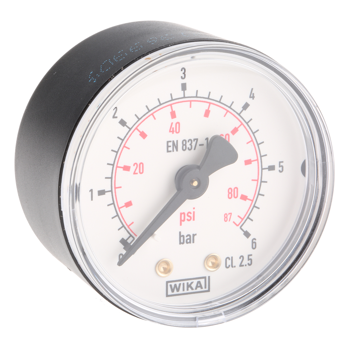 WIKA Analogue Pressure Gauge 6bar Back Entry 50mm Outside Diameter, UKAS