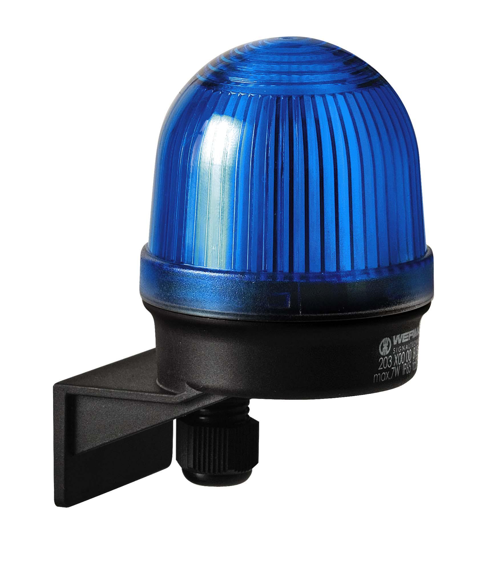 Werma 203 Series Blue Continuous lighting Beacon, 12 → 230 V, Wall Mount, Filament Bulb, IP65