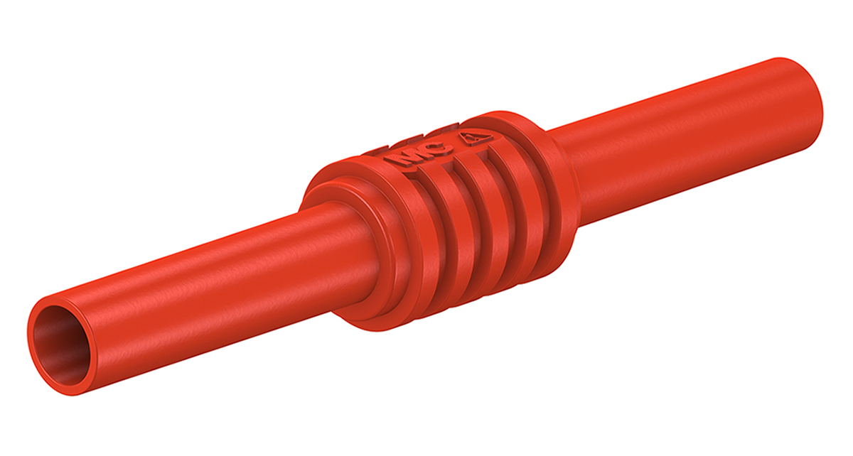 Staubli Red, Female Banana Coupler With Brass contacts and Nickel Plated - Socket Size: 4mm