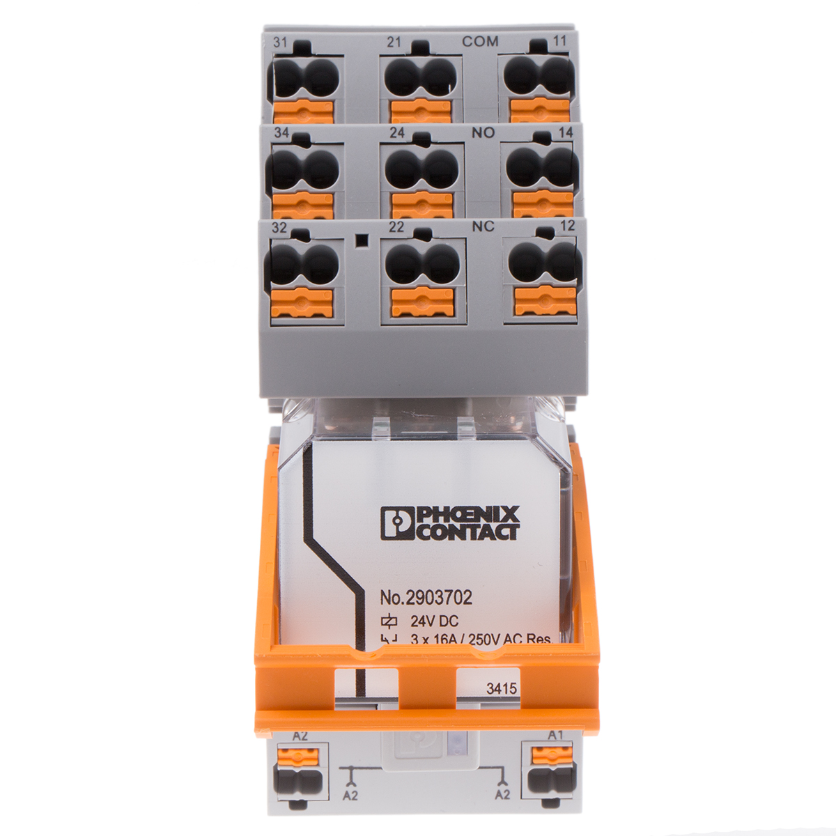 Phoenix Contact RIF Series Interface Relay, DIN Rail Mount, 24V dc Coil, 3PDT, 3-Pole