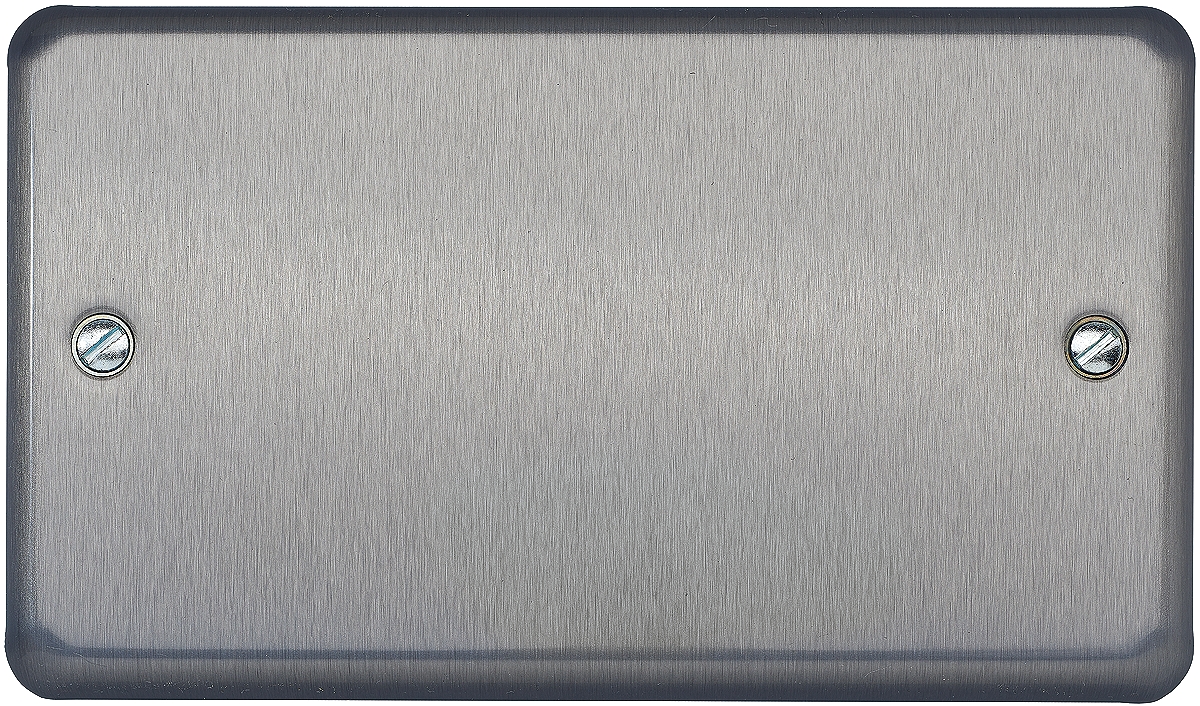 MK Electric Silver 2 Gang Blanking Plate