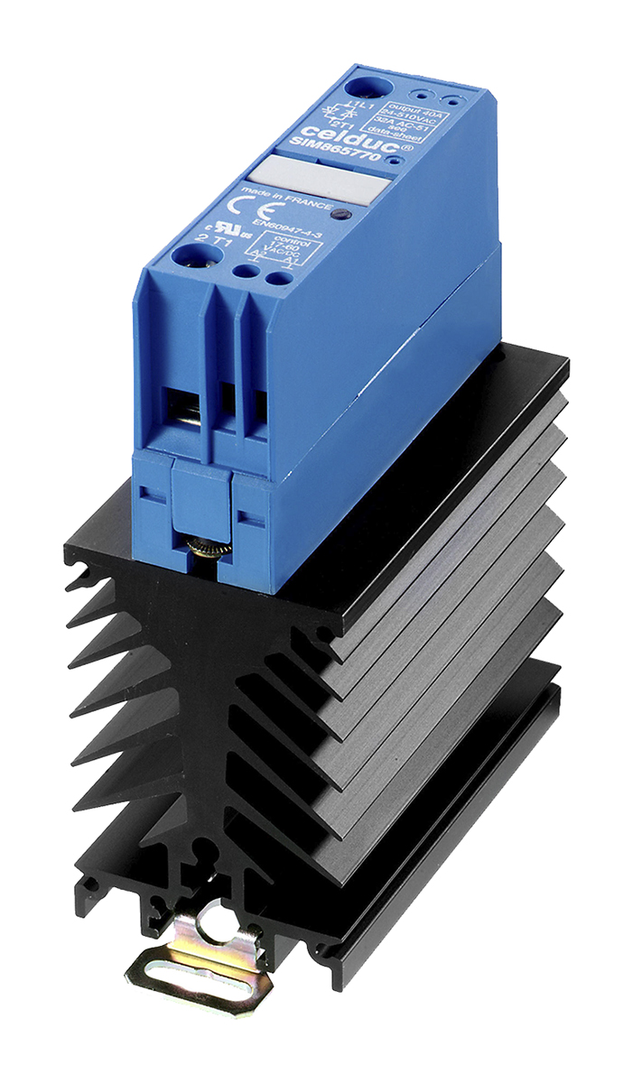 Celduc SIL4-SIM4 Series Solid State Relay, 32 A Load, DIN Rail Mount, 450 V ac Load, 10 V dc Control