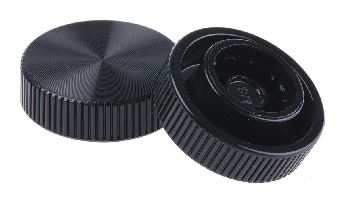 RS PRO Black Knurled Clamping Knob, M8, Unthreaded Hole