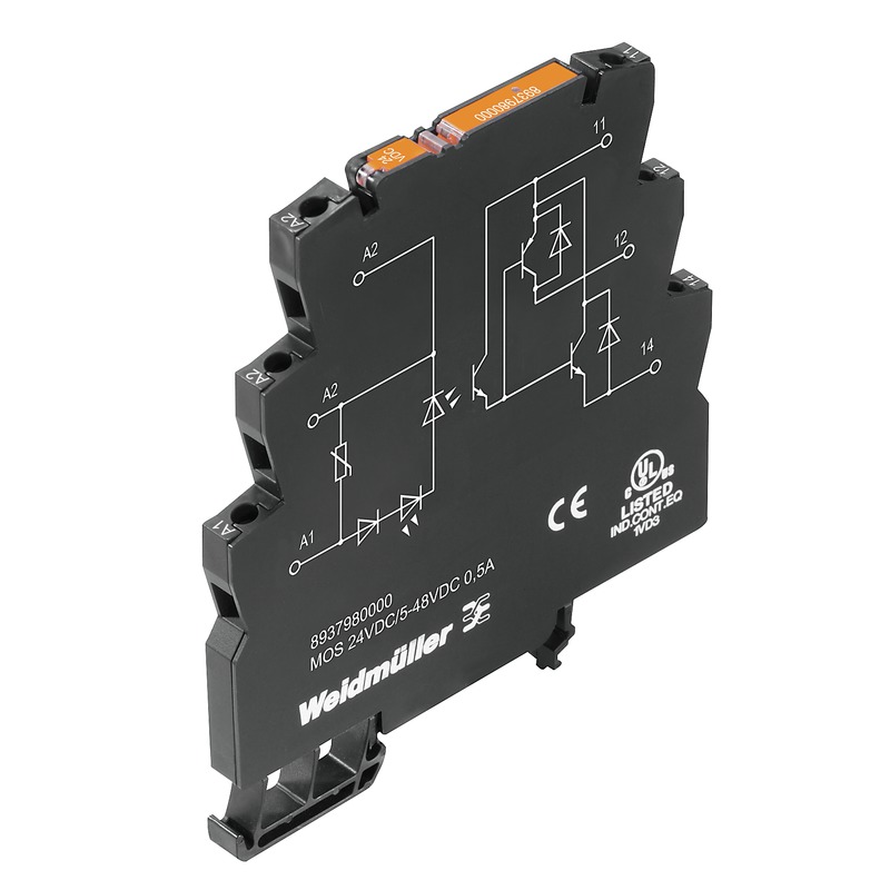 Weidmüller MOS Series Solid State Relay, 0.5 A Load, Chassis Mount, 48 V ac/dc Load, 24 V ac/dc Control