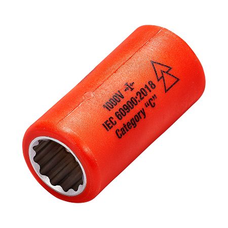 ITL Insulated Tools Ltd 3/8 in Drive 16mm Insulated Standard Socket, 12 point, VDE/1000V, 44 mm Overall Length
