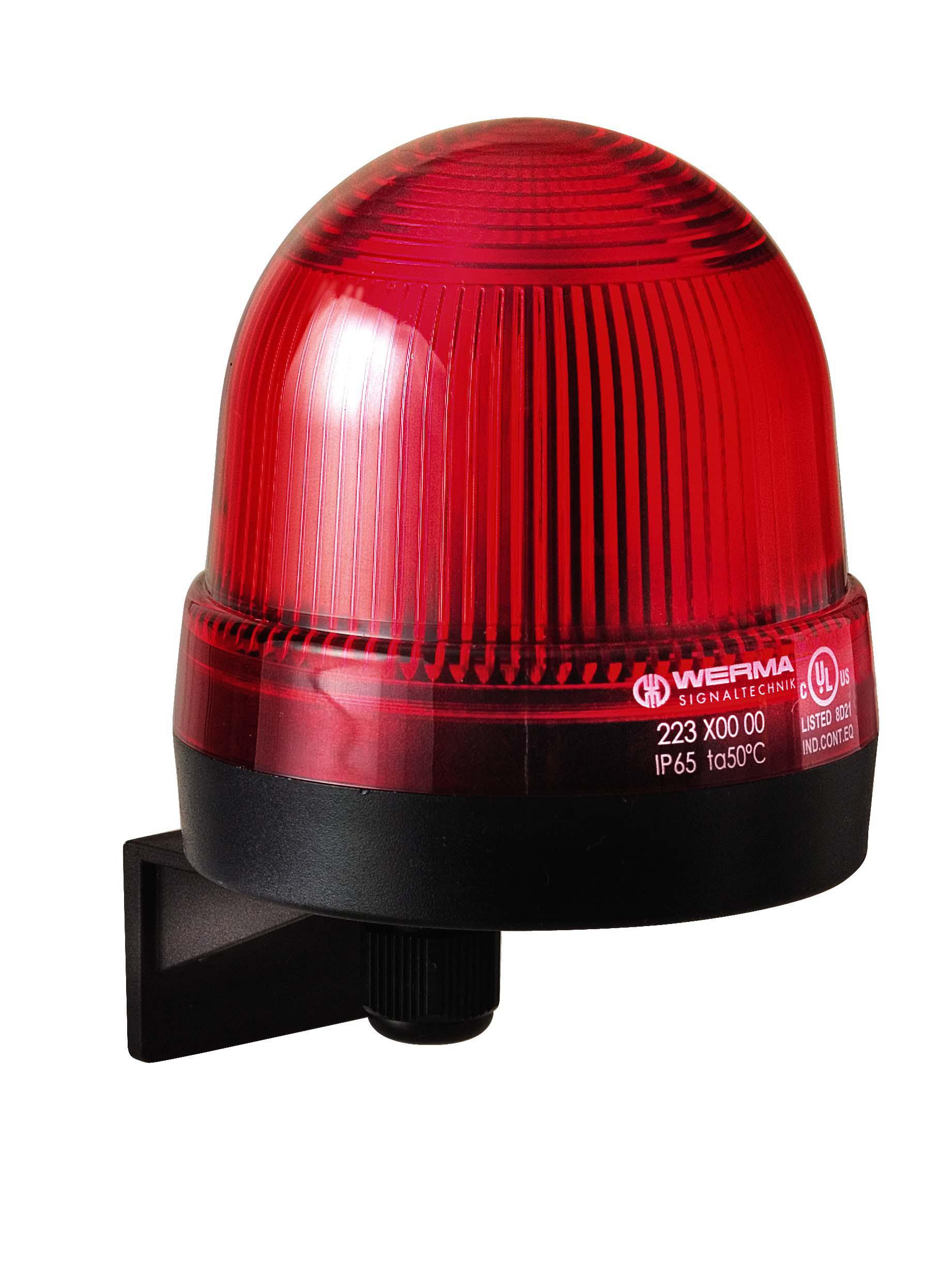 Werma 223 Series Red Continuous lighting Beacon, 12 → 230 V, Wall Mount, Filament Bulb