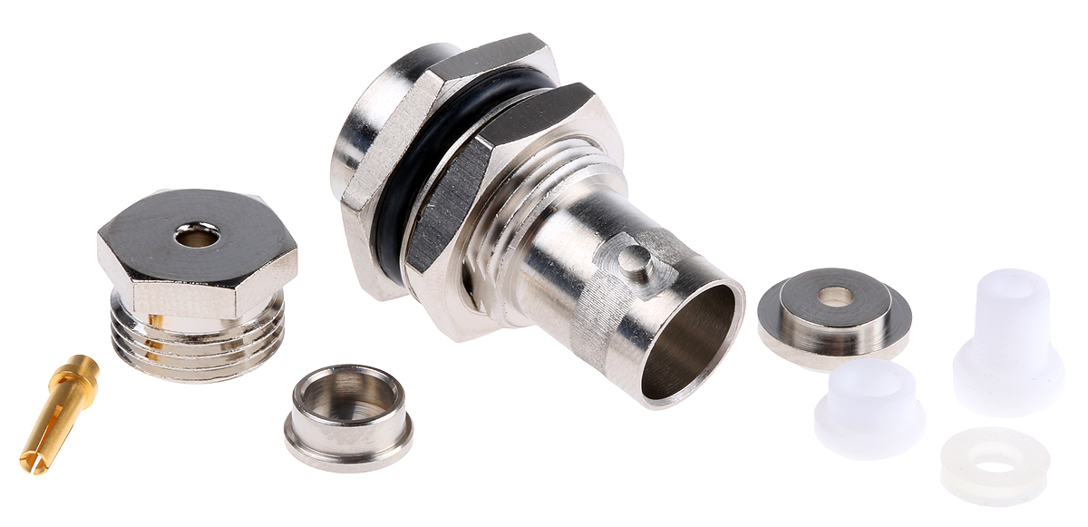 Telegartner, Jack Panel Mount BNC Connector, 50Ω, Clamp Termination, Straight Body