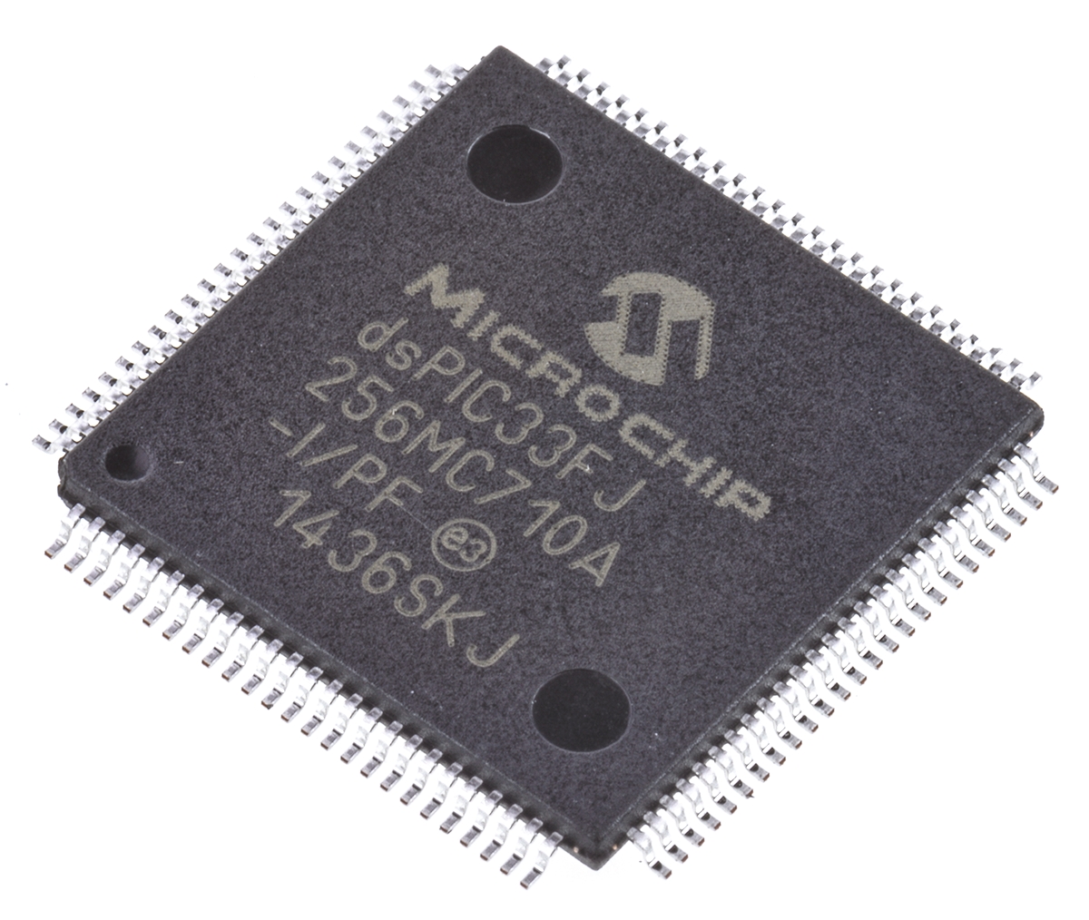 dsPIC33FJ256MC710A-I/PF Microchip, 16bit Digital Signal Processor 40MIPS 256 kB Flash 100-Pin TQFP