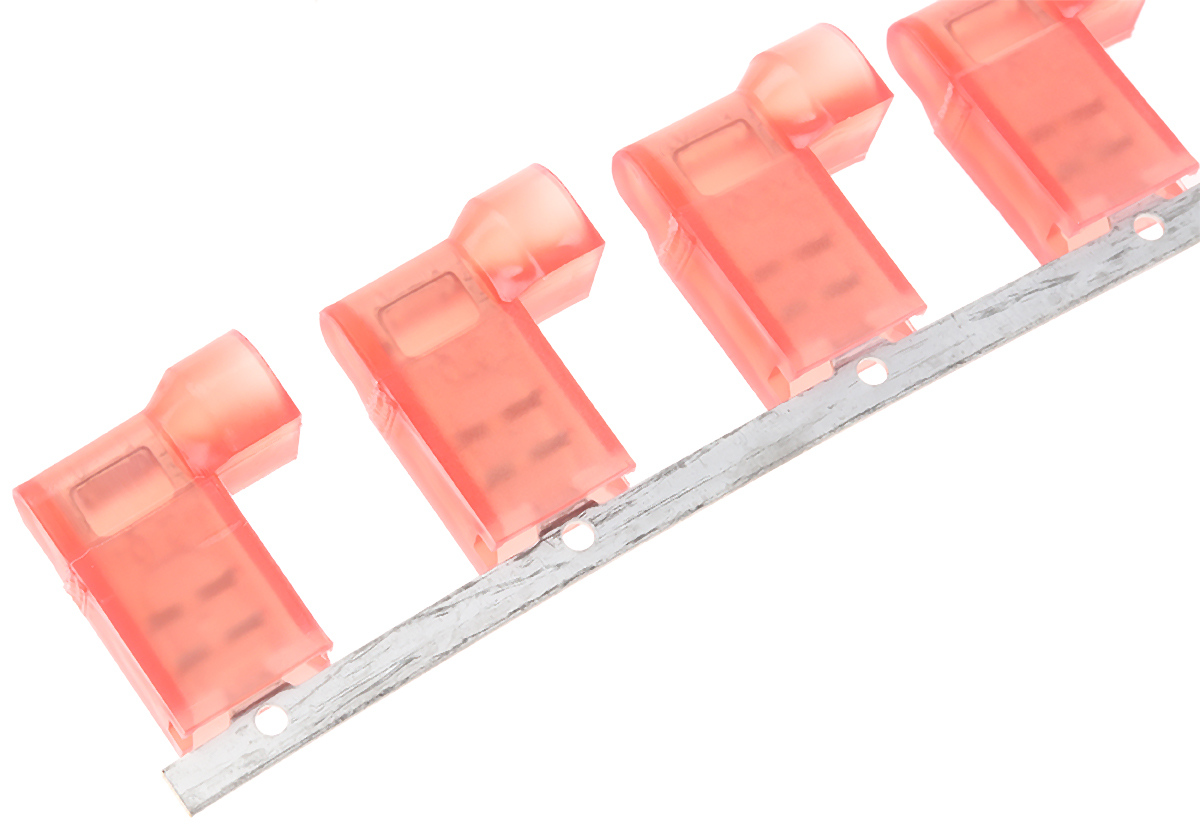 TE Connectivity Ultra-Fast .187 Red Insulated Female Spade Connector, Flag Terminal, 4.75 x 0.51mm Tab Size, 0.3mm² to