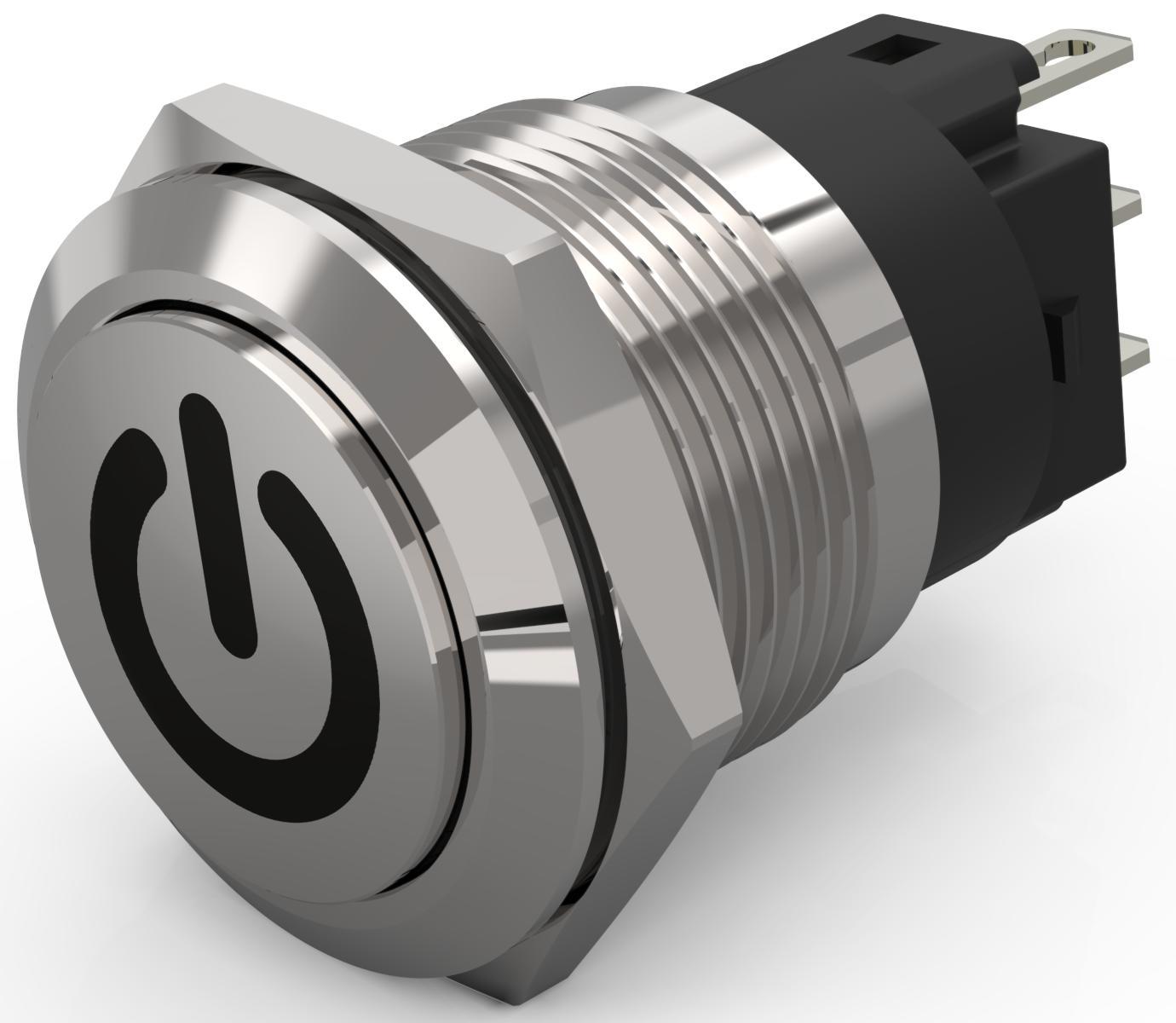 EAO 82 Series Push Button Switch, Momentary, Panel Mount, 19mm Cutout, SPDT, 240V, IP65, IP67