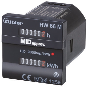 Kubler HW 66M Hour Meter, 12 Digit, 230 V ac