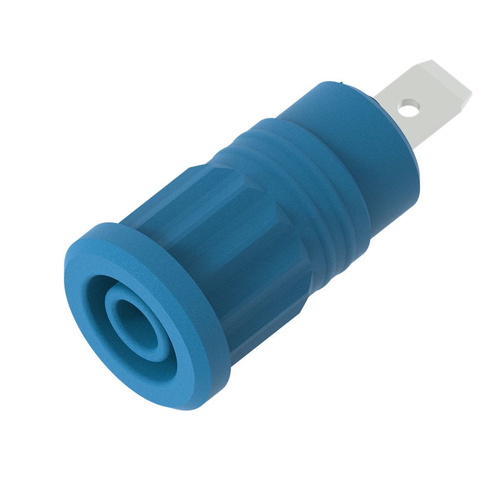 Electro PJP Blue Female Banana Socket, 4 mm Connector, Press Fit Termination, 36A, 1kV, Nickel Plating