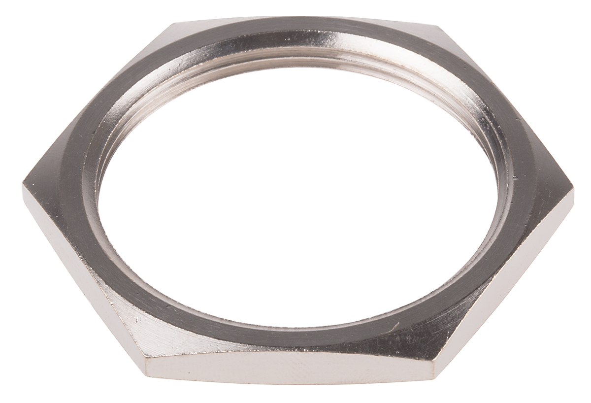 RS PRO Nickel Brass Cable Gland Locknut, M40 Thread