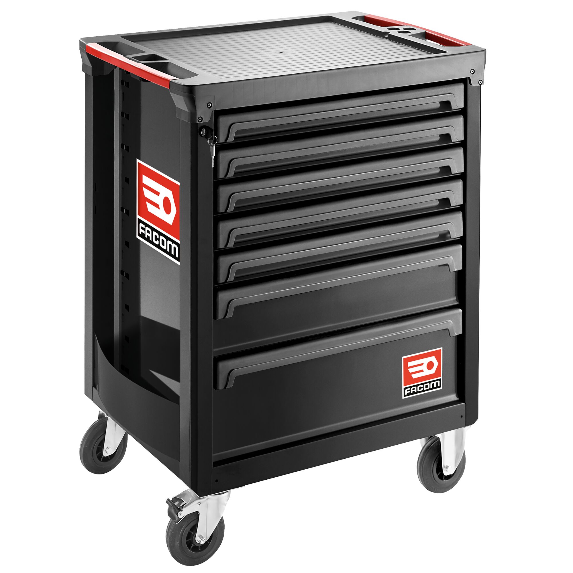 Facom 7 Drawer Polypropylene with Fiber Wheeled Tool Cabinet
