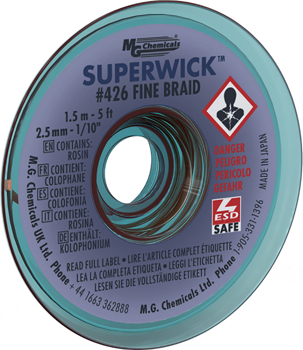 Super Wick SUPERWICK 426 1.5m Desoldering Braid, Width 2.5mm