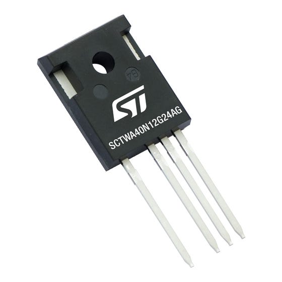 STMicroelectronics SCTWA40N12G24AG Type N-Channel MOSFET, 33 A, 1200 V Enhancement, 4-Pin Hip-247 SCTWA40N12G24AG