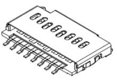 Molex, 105162 8 Way Horizontal Micro SD Micro SD Card Connector With Push In Termination