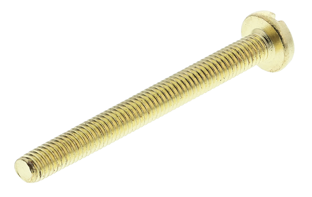 RS PRO Slot M3 Pan Brass Machine Screws DIN 85 x 30.0mm