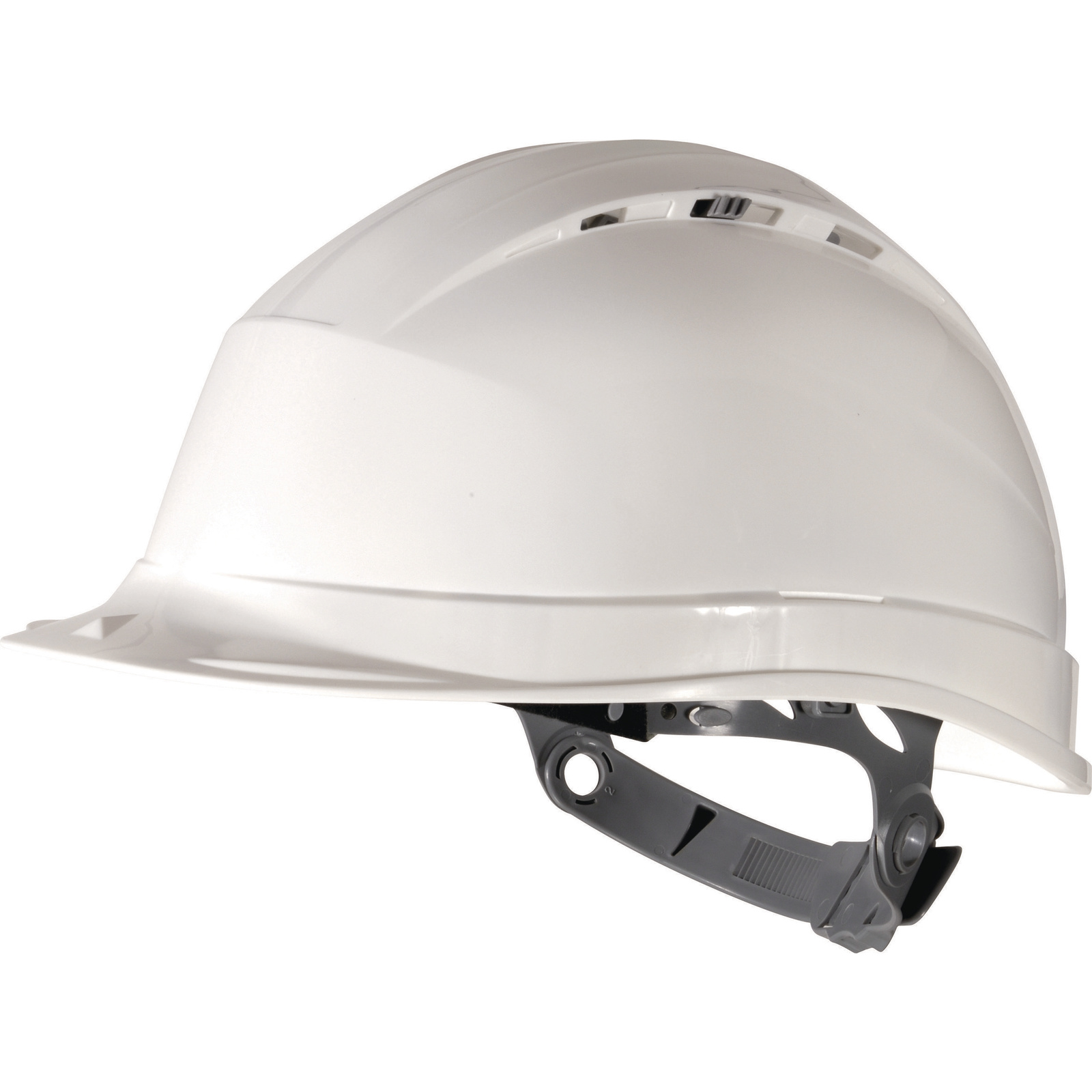 Delta Plus QUARTZ I White Safety Helmet, AdjustableVentilated