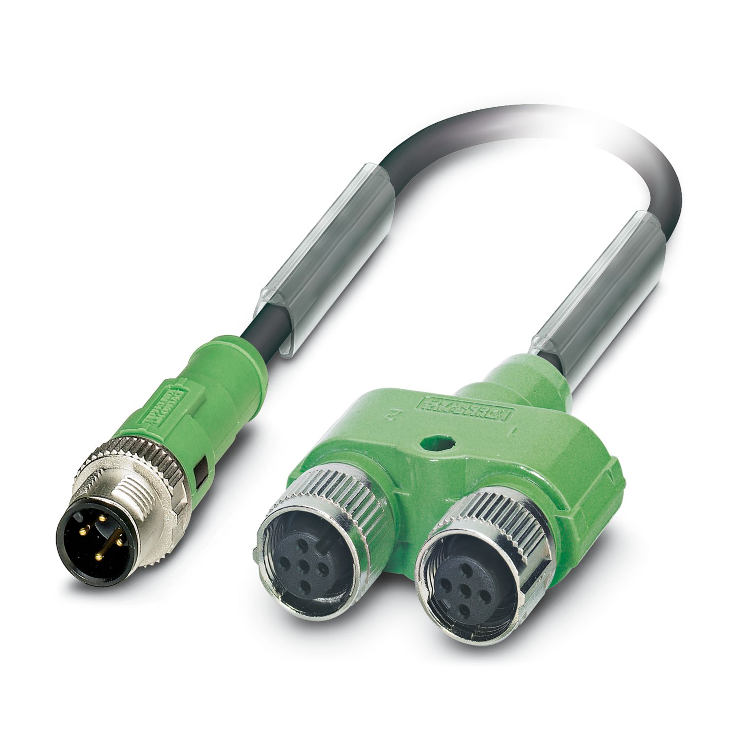 Phoenix Contact Male 4 way M12 to Female 4 way M12 Sensor Actuator Cable, 300 mm