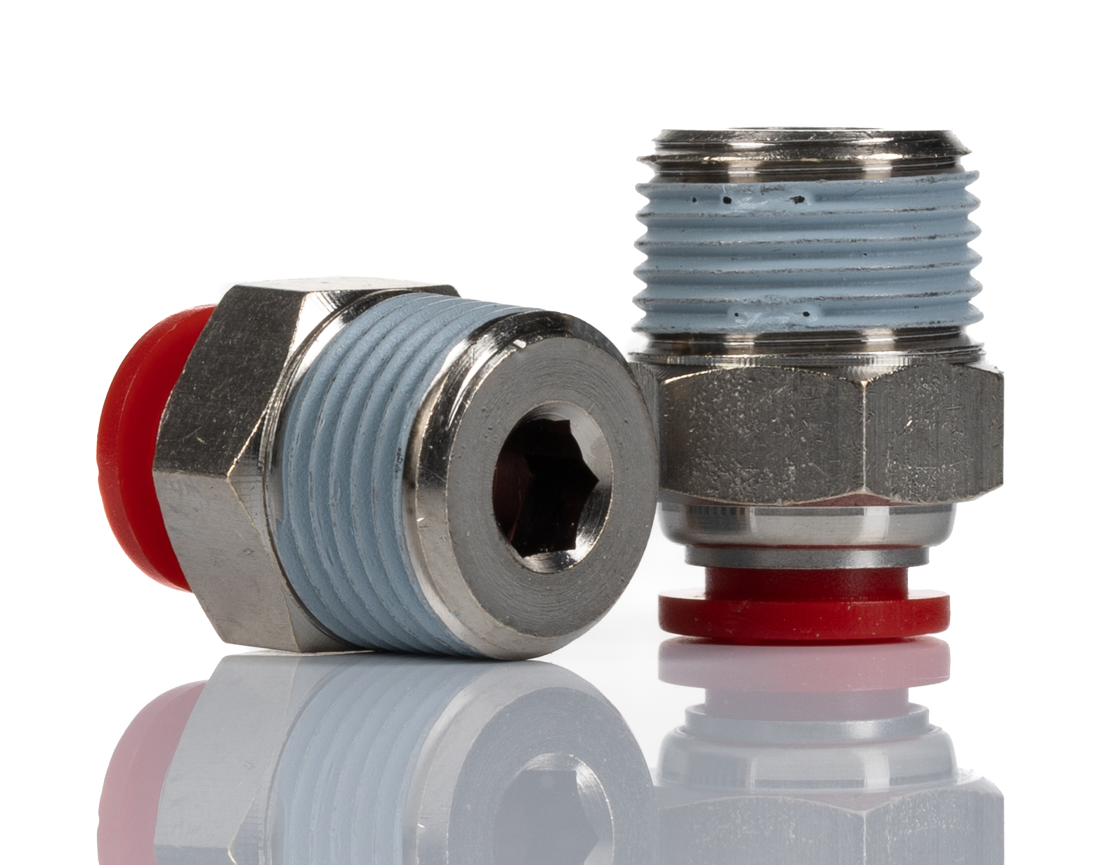 Norgren Straight Fitting, Push In 8 mm to R 3/8, Threaded-to-Tube Connection Style, C01250838