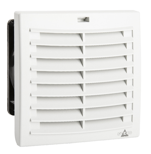 STEGO FPI/FPO 018 Series Filter Fan, 24 V dc, DC Operation, 63m³/h Filtered, 118m³/h Unimpeded, IP54, 124 x 124mm