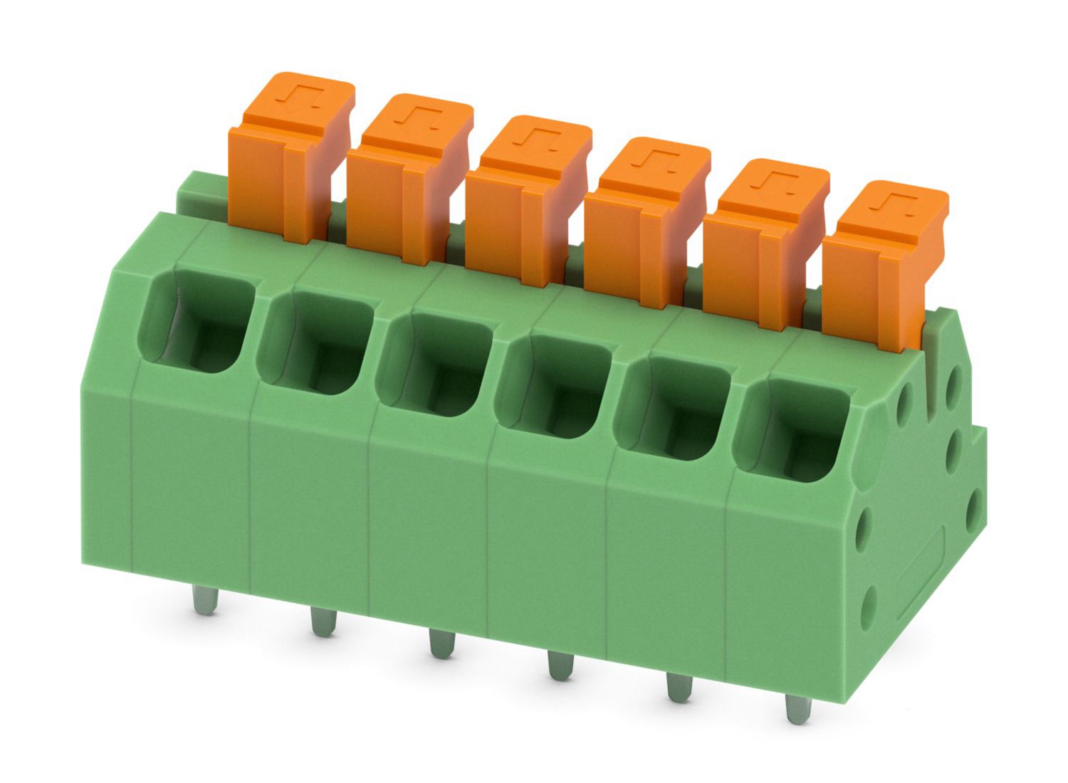 Phoenix Contact SPTAF 1/ 6-3.5-LL Series PCB Terminal Block, 6-Contact, 3.5mm Pitch, Through Hole Mount, 2-Row