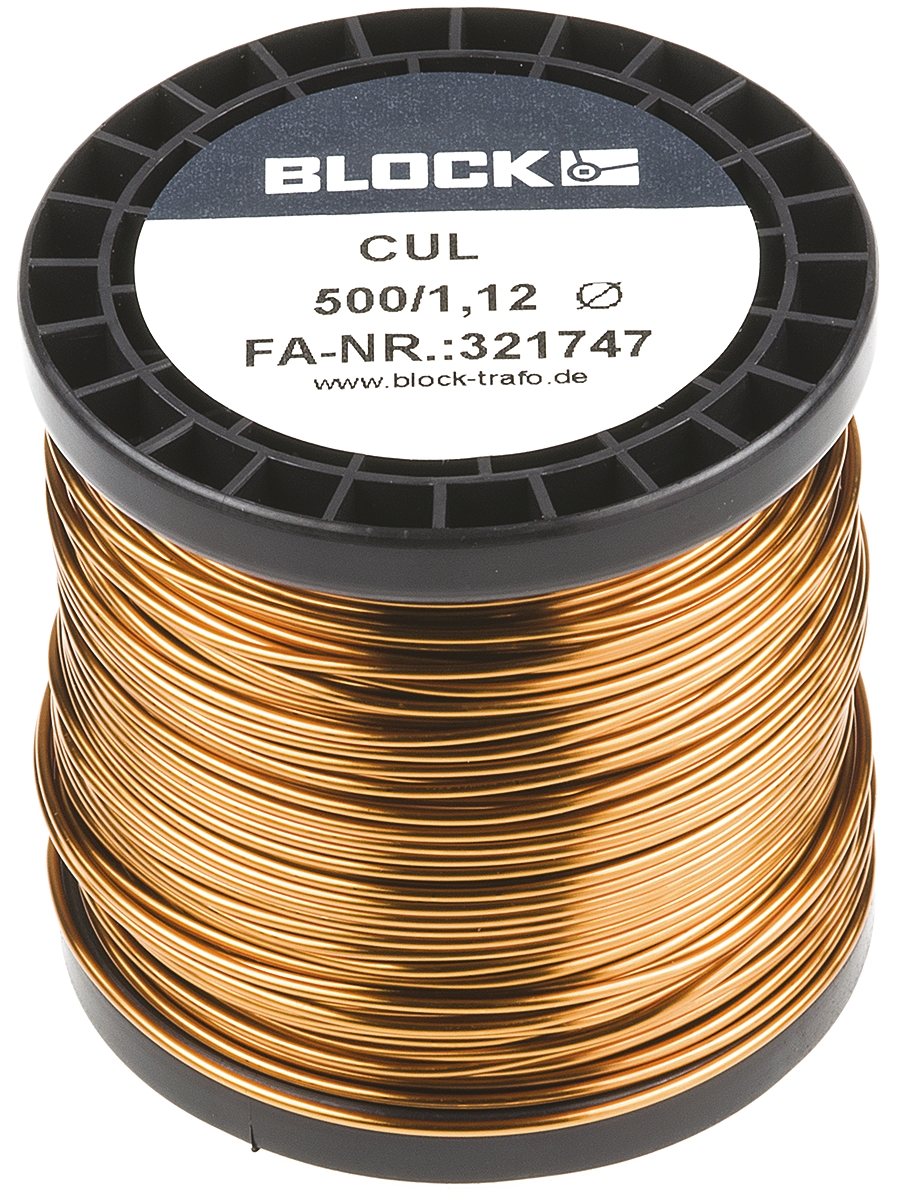 Block 1.12mm Enamelled Copper Wire, 17 AWG 44m Reel