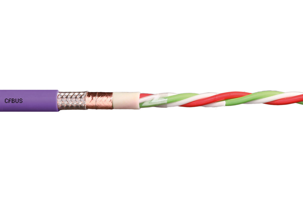 Igus CAN-Bus 0.5 mm² 4 Core Multicore Mains Power Cable, Red lilac Thermoplastic Elastomers TPE, 100m