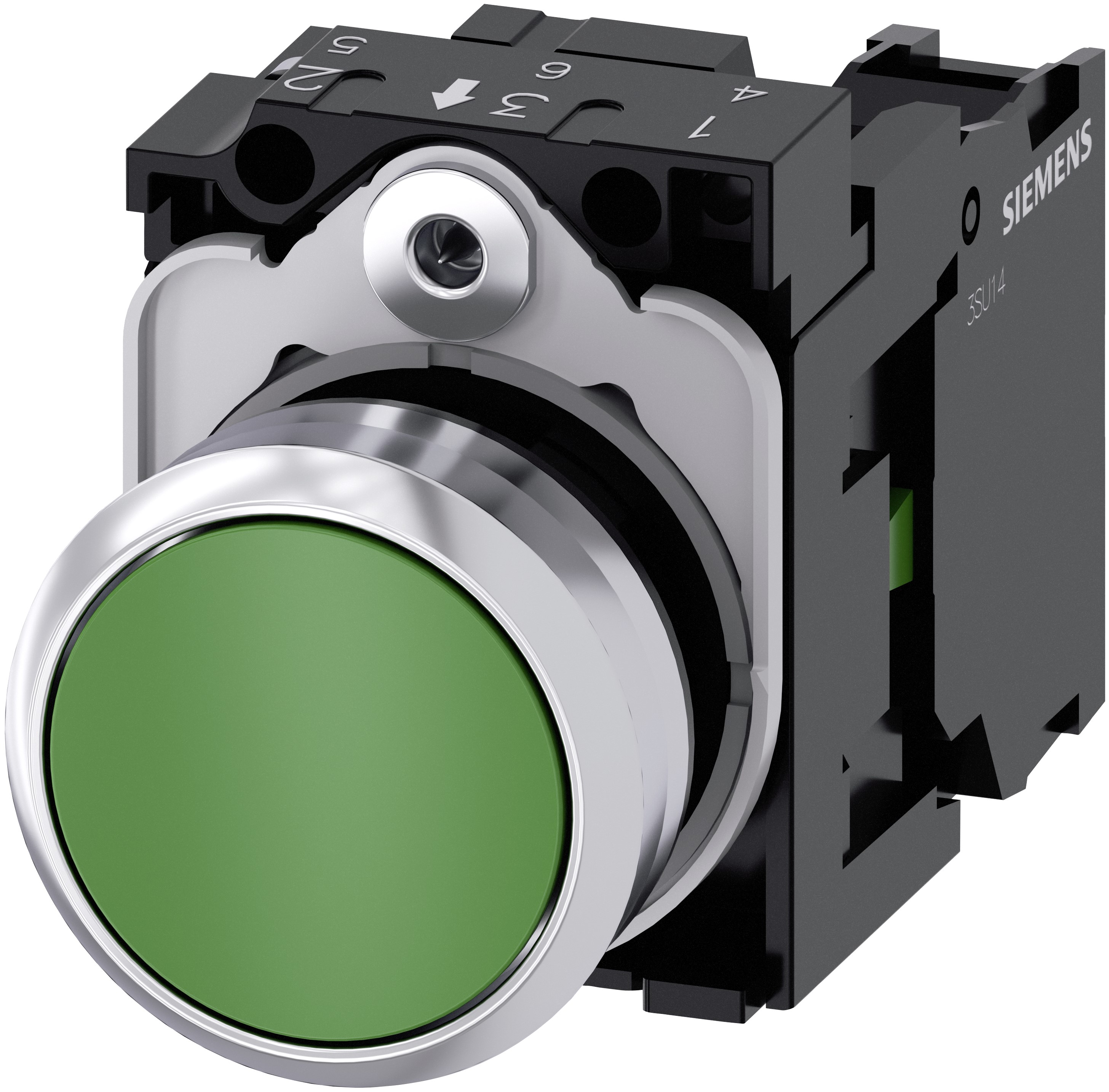 Siemens SIRIUS ACT 3SU11 Series Push Button Complete Unit, Momentary, Panel Mount, 22mm Cutout, SPST, 500V, IP66, IP67,