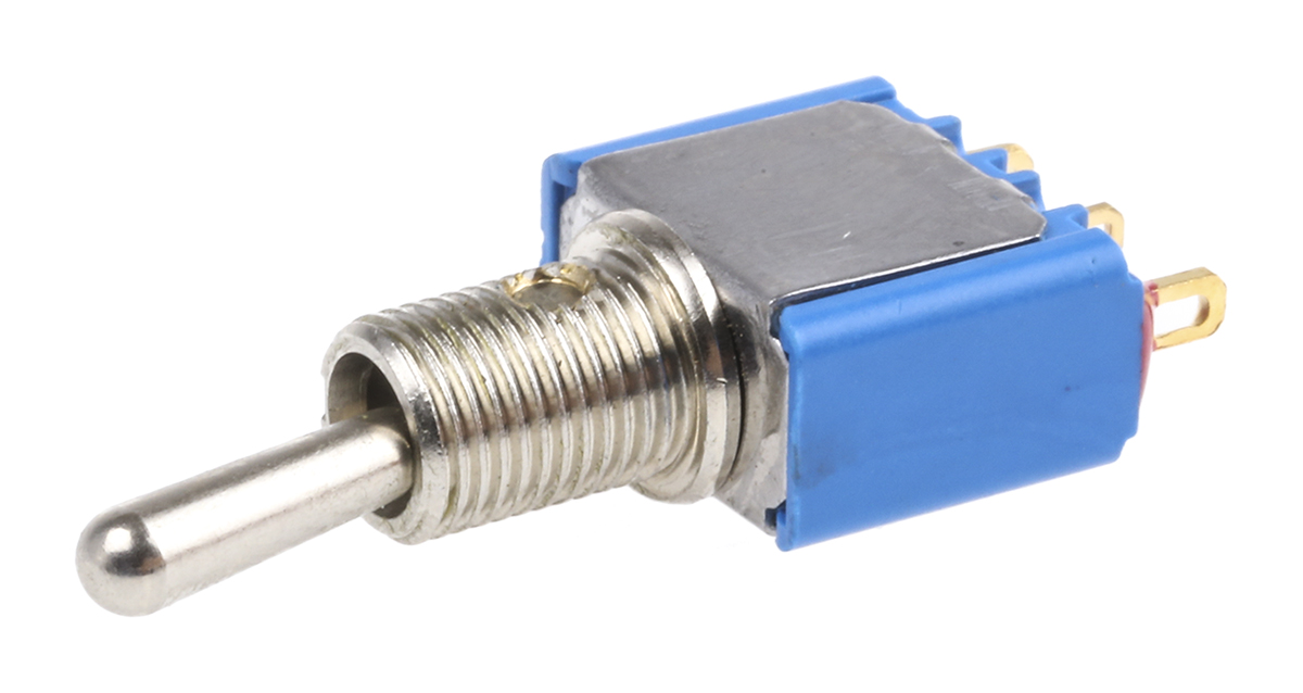 APEM Toggle Switch, Panel Mount, On-On, SPST, Solder Lug Terminal