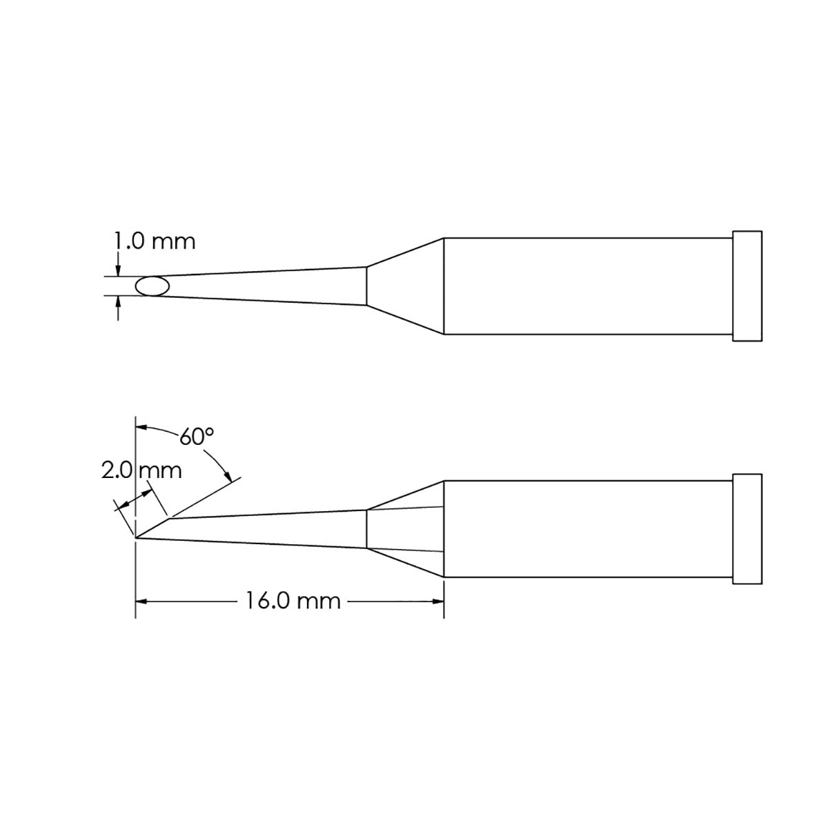 Metcal GT4-HF6010S 1.0 x 16 mm Hoof Soldering Iron Tip for use with Soldering Iron
