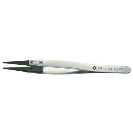 Bernstein 125 mm, Stainless Steel, Rounded, ESD Tweezers