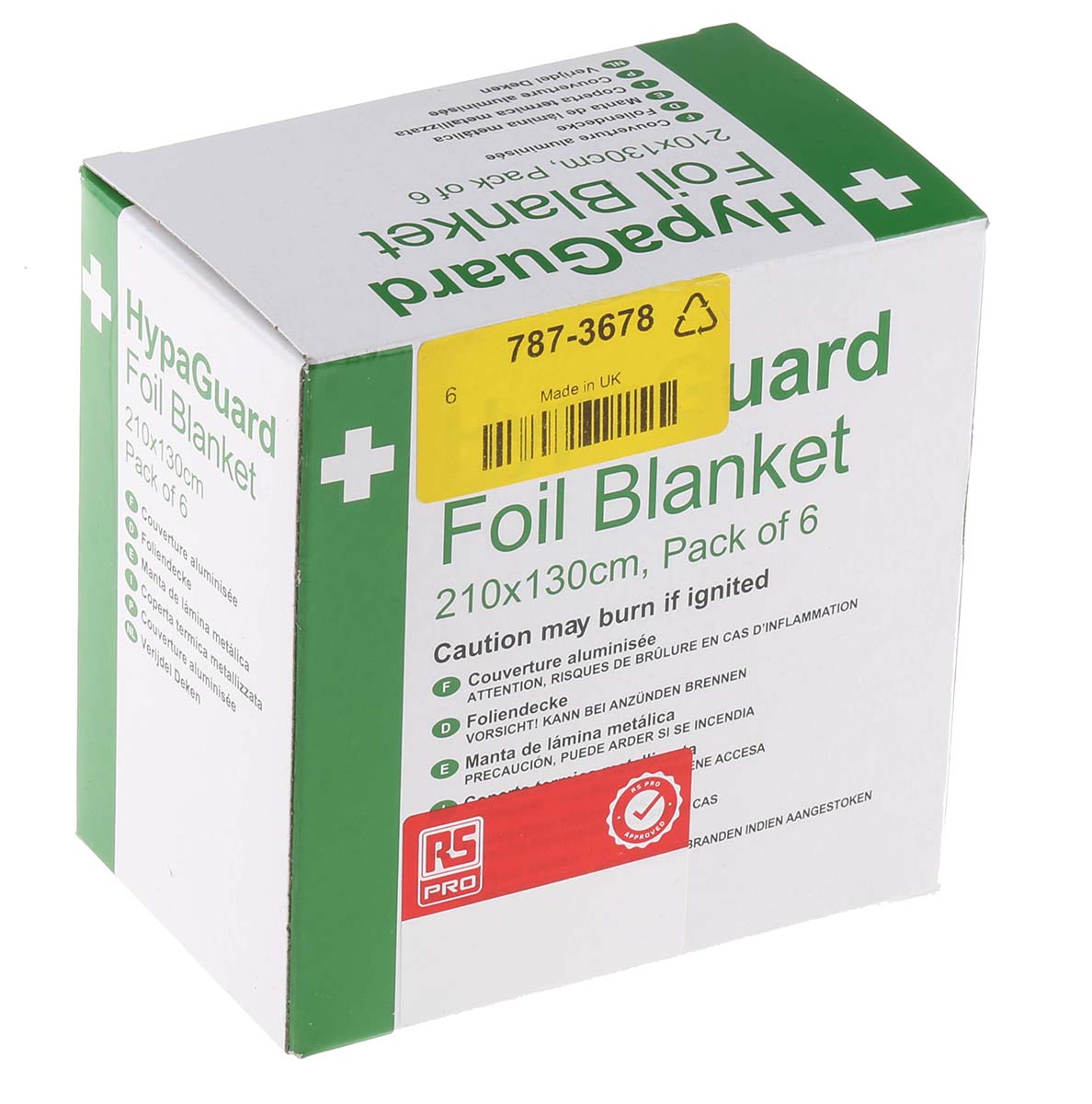 RS PRO Foil Emergency Foil Blanket Blanket, 6 Per Package 2m