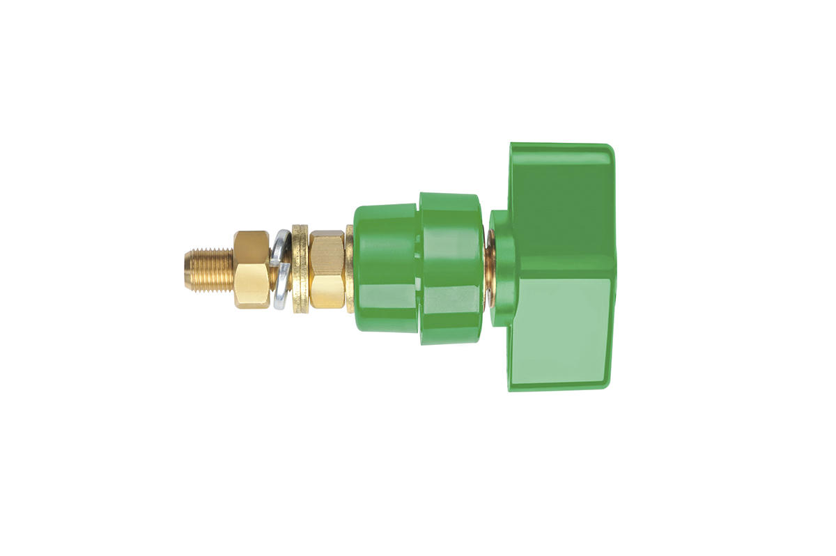Schutzinger 4mm Green Terminal Post, 1kV, 100A, M8 x 0.75 Thread