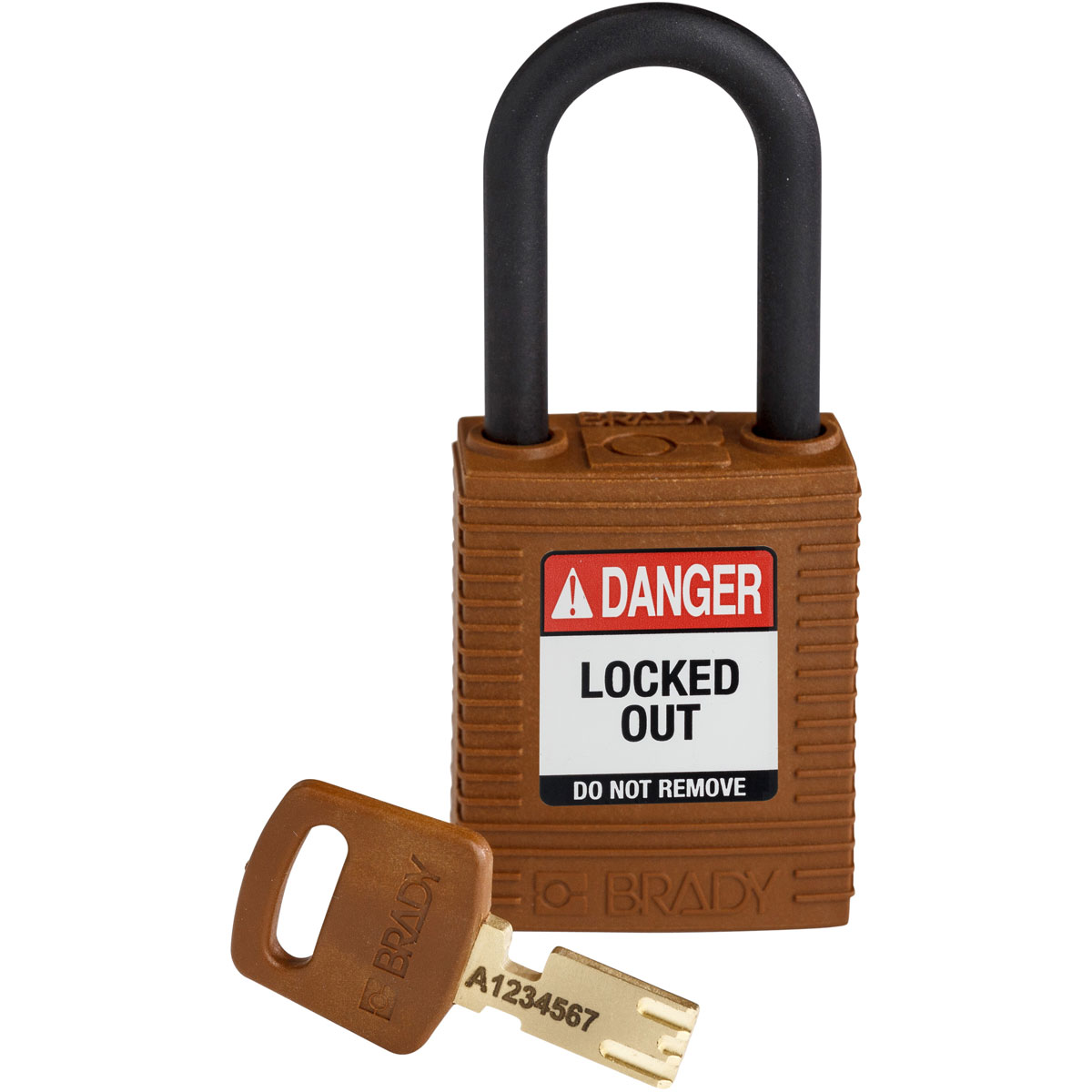 Brady LOTO-101 Key Weatherproof Nylon Padlock, 6.35mm Shackle, 38.00mm Body