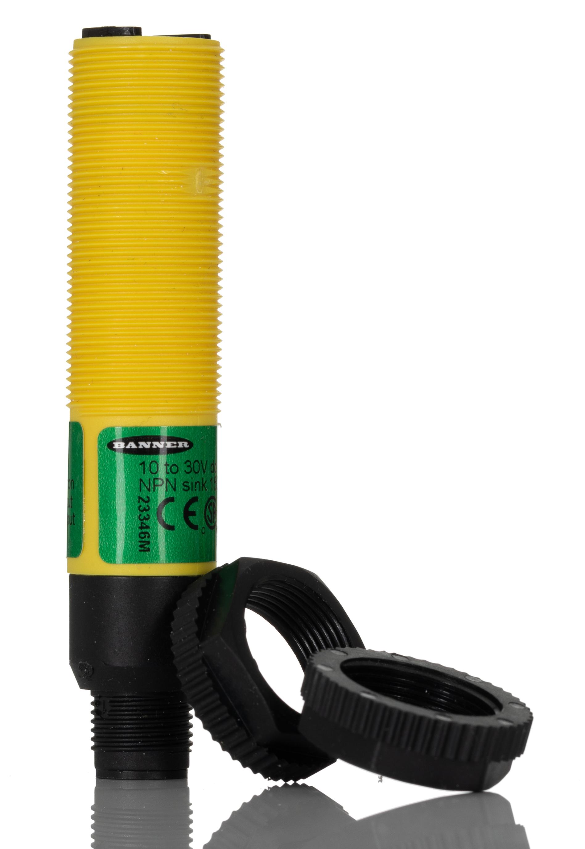 Banner Diffuse Photoelectric Sensor, Barrel Sensor, 100 mm Detection Range