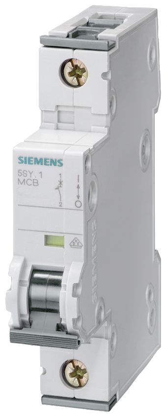 Siemens Sentron 5SY4 MCB, 1P, 2A Curve D, 230V AC, 10 kA Breaking Capacity