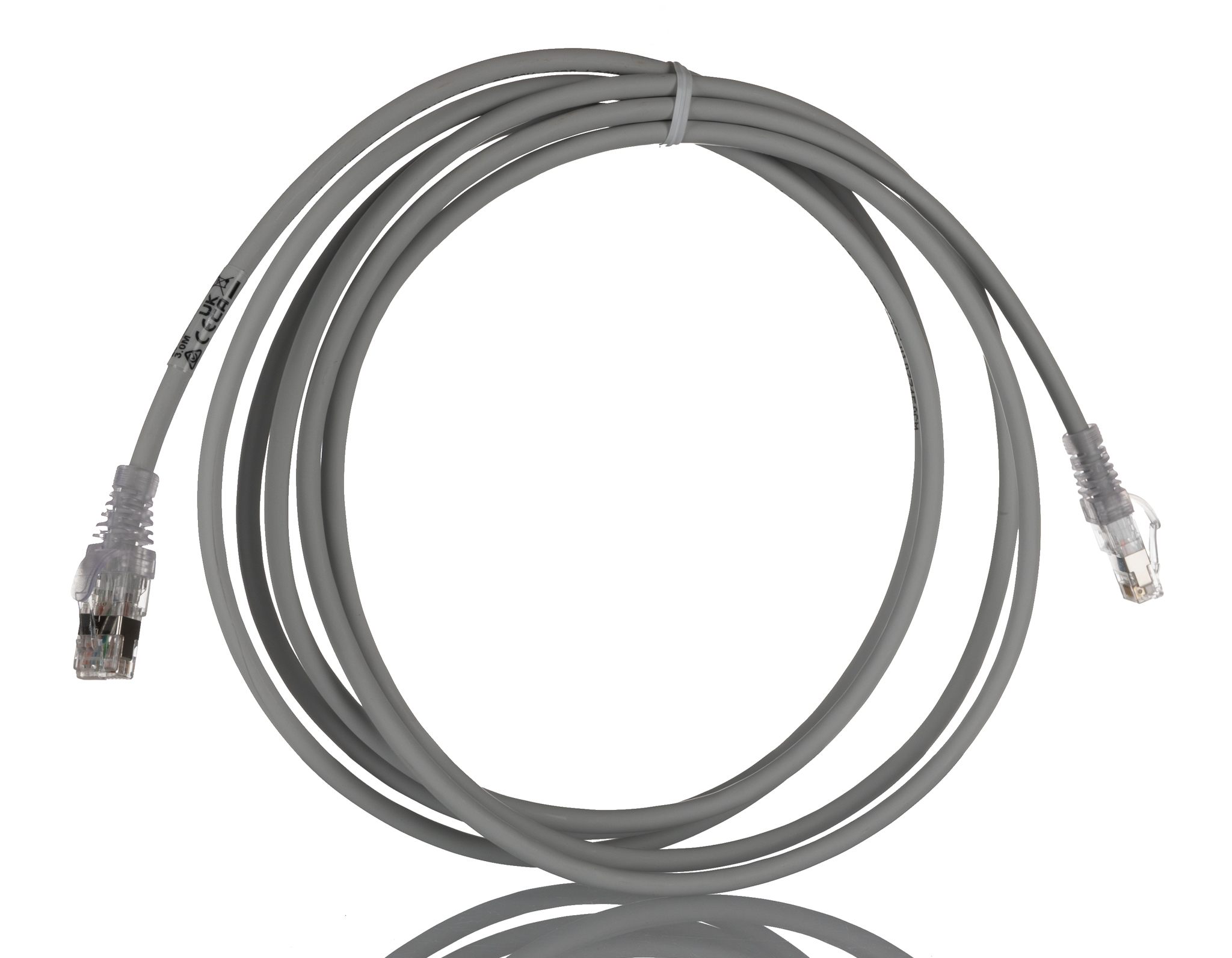 Molex Premise NetworksPowerCat 6A, 3m Cat6a, Grey RJ45 to Male RJ45 Male, STP Shielded, Terminated LSZH Sheath