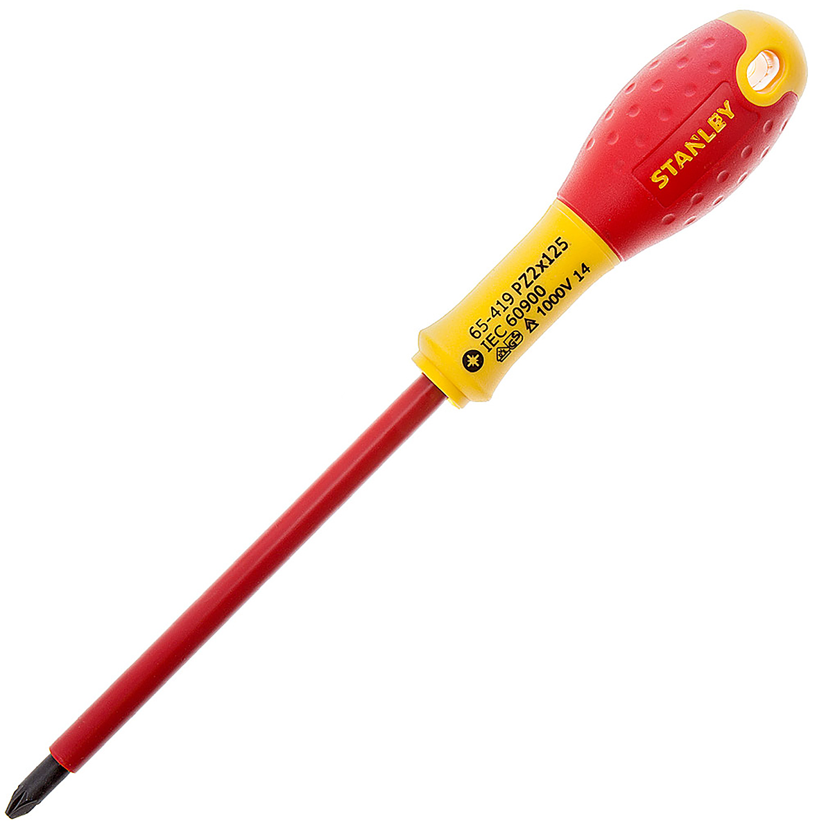 Stanley Pozidriv Insulated Screwdriver, PZ2 Tip, 125 mm Blade, VDE/1000V