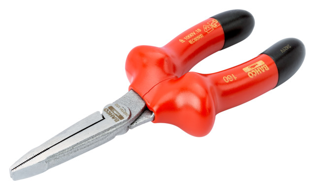 Bahco 2421V-160 Nose pliers, 160 mm Overall, Straight Tip, VDE/1000V, 49mm Jaw