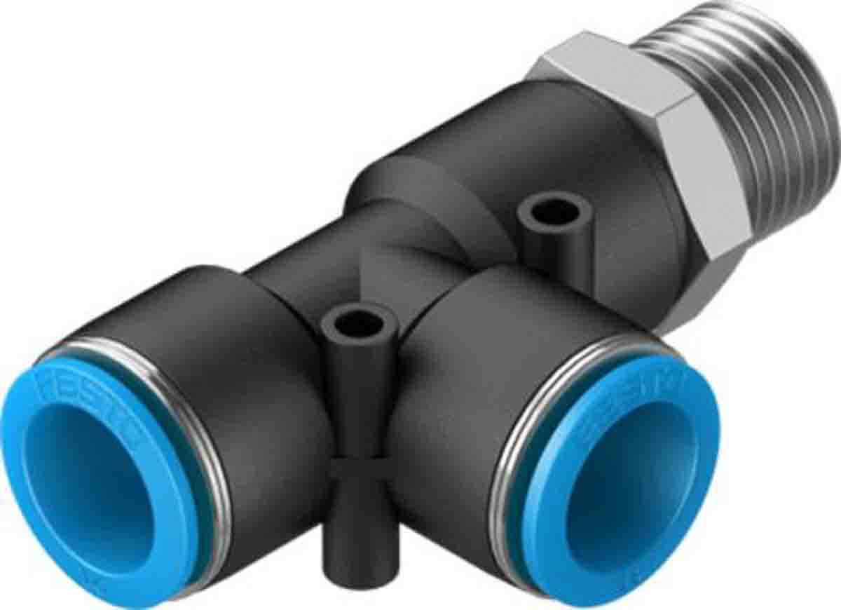 Festo Tee Threaded Adaptor, Push In 16 mm to Push In 16 mm, Threaded-to-Tube Connection Style, 153127