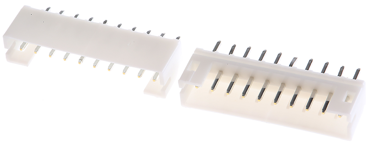 JST PH Series Straight Through Hole PCB Header, 10 Contact(s), 2 mm Pitch, 1 Row, Shrouded