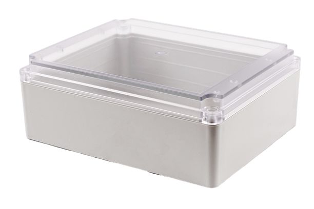 Hammond RP Series Light Grey Polycarbonate General Purpose Enclosure, IP65, Clear Lid, 250 x 200 x 95mm