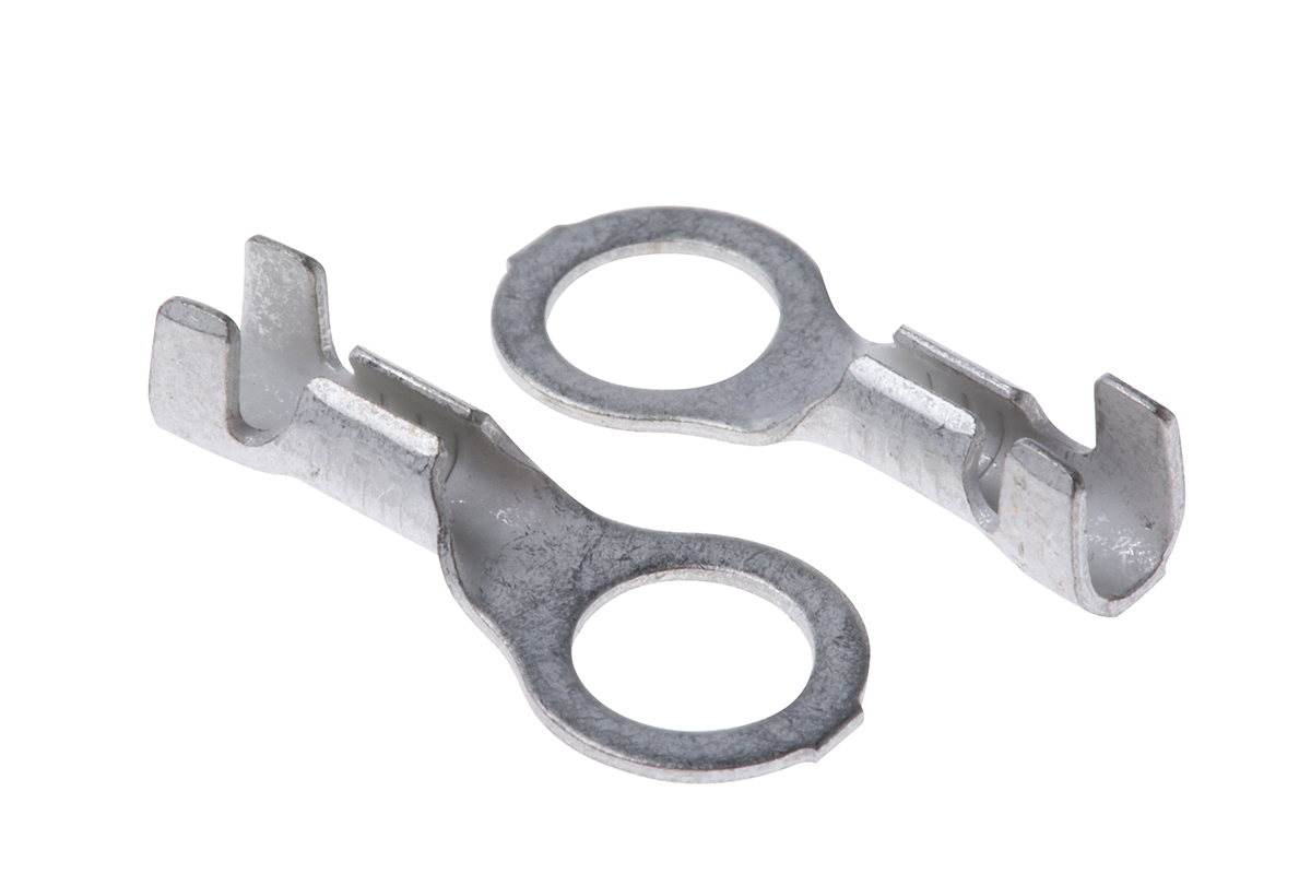 JST, LRB Uninsulated Ring Terminal, M6 Stud Size, 1mm² to 2.5mm² Wire Size