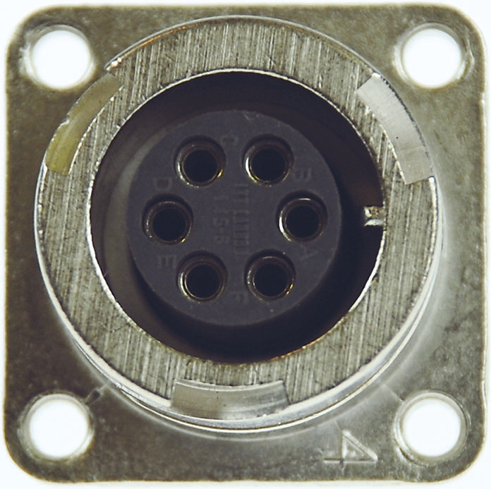 ITT Cannon, CA-COM, Copper Alloy 35 Way Box Mount MIL Spec Circular Connector Receptacle, Socket Contacts,Shell Size