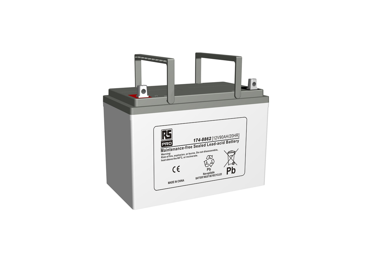 RS PRO 12V T14 Sealed Lead Acid Battery, 90Ah
