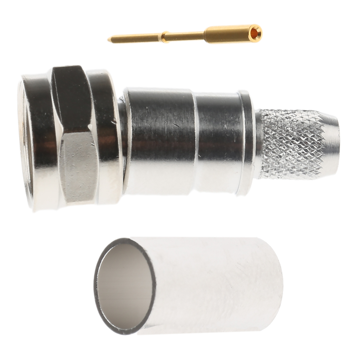 Telegartner, Plug Cable Mount F Connector, 75Ω, Crimp Termination, Straight Body