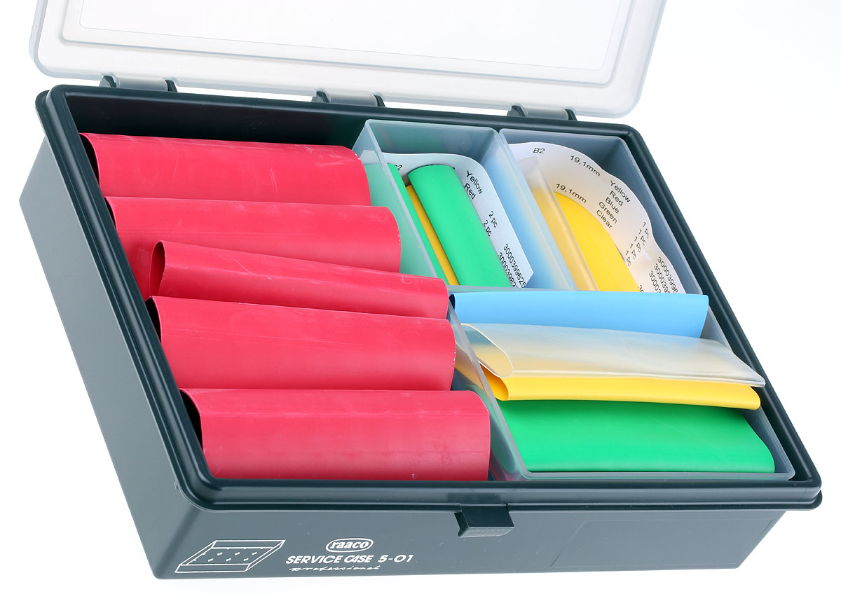 RS PRO Adhesive Lined Heat Shrink Tubing, Blue, Red, White, Yellow 12.7mm Sleeve Dia. x Set Length 2:1, 3:1 Ratio