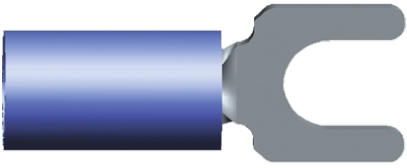 TE Connectivity PIDG Insulated Crimp Spade Connector, 1mm² to 2.6mm², 16AWG to 14AWG, M2.5 Stud Size Nylon, Blue